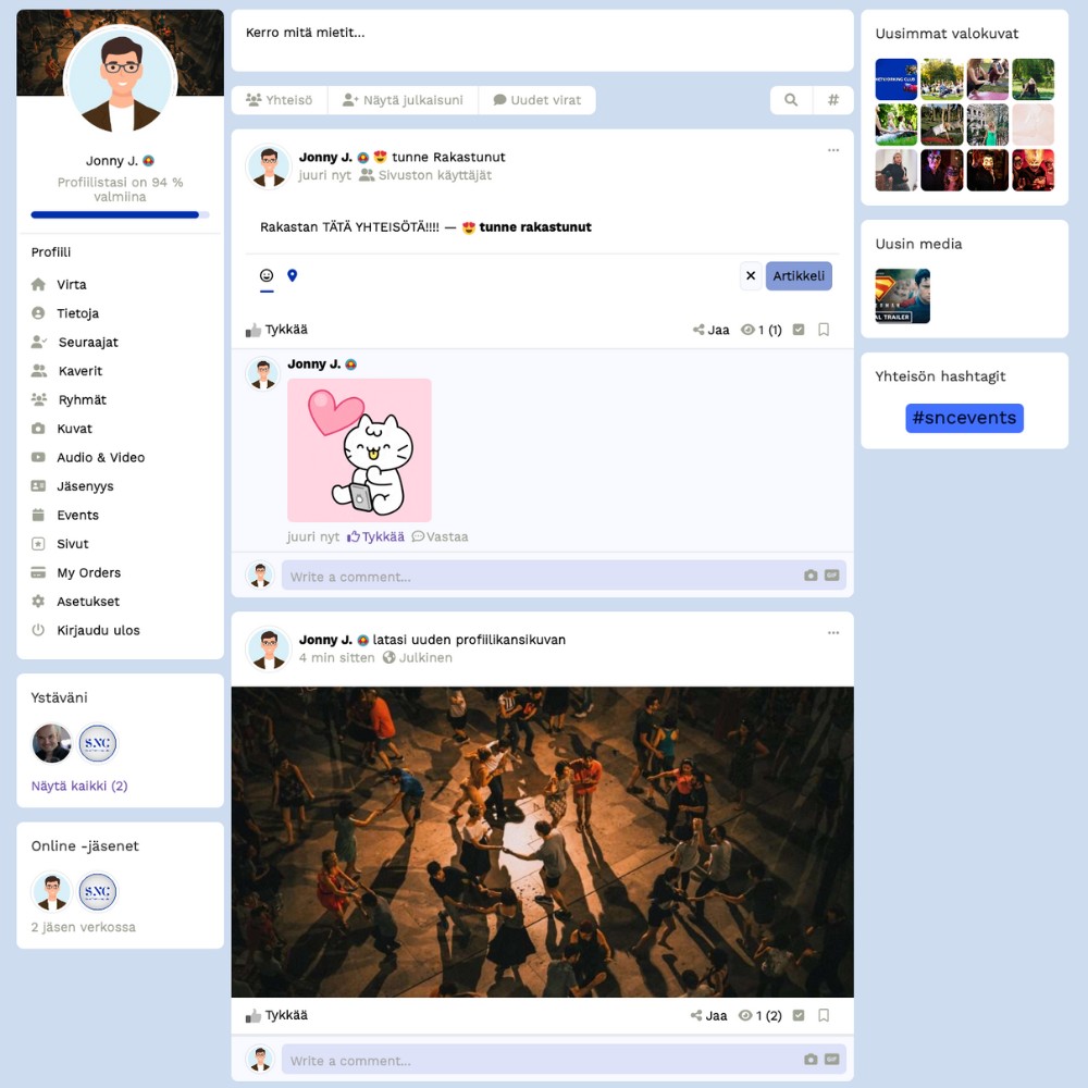 Social Networking Club Community Features