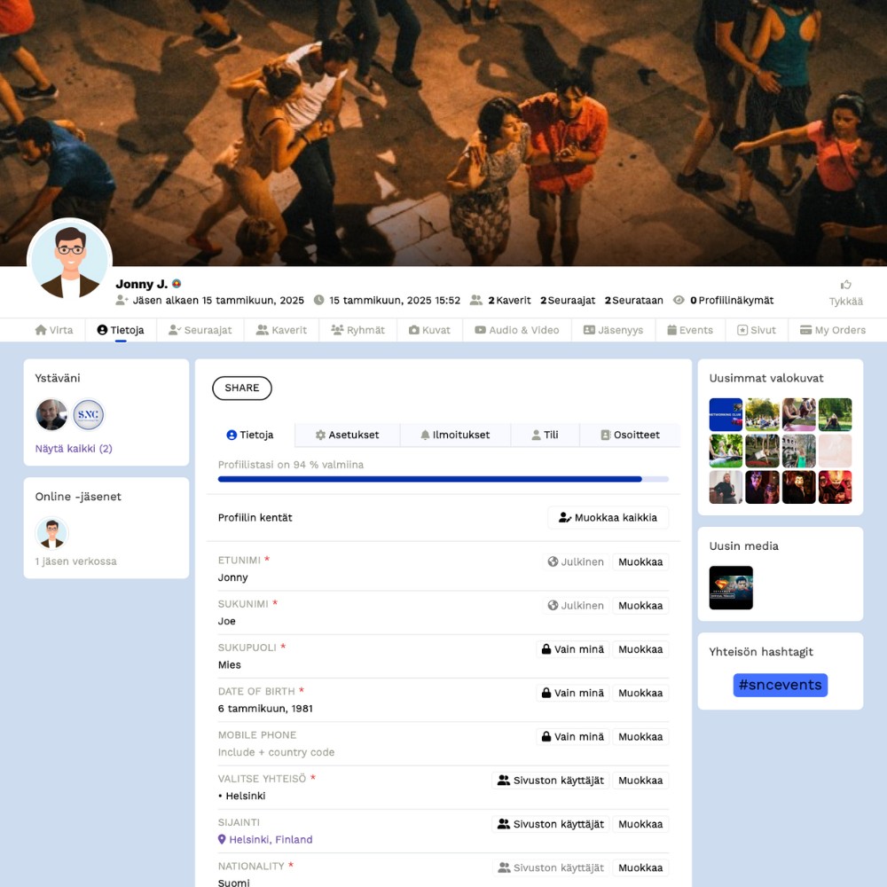 Social Networking Club Community Features