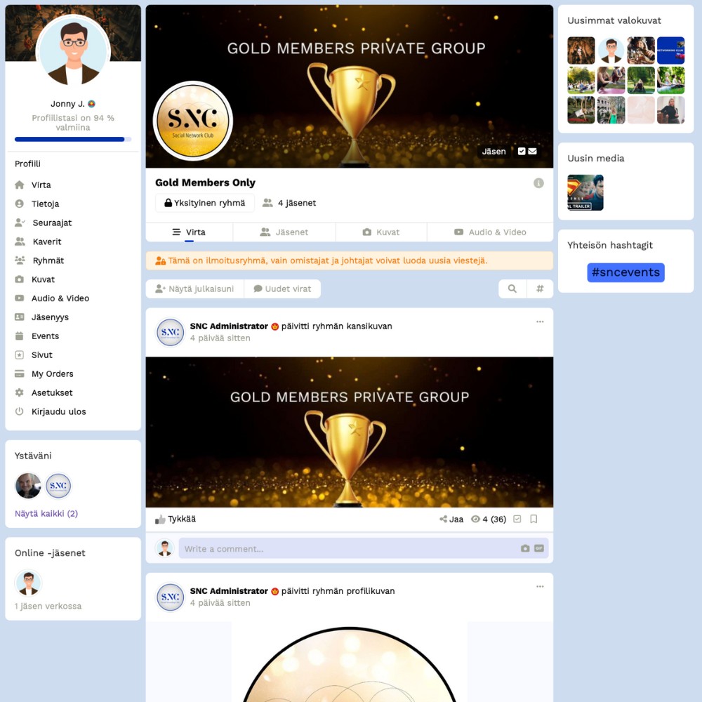 Social Networking Club Community Features