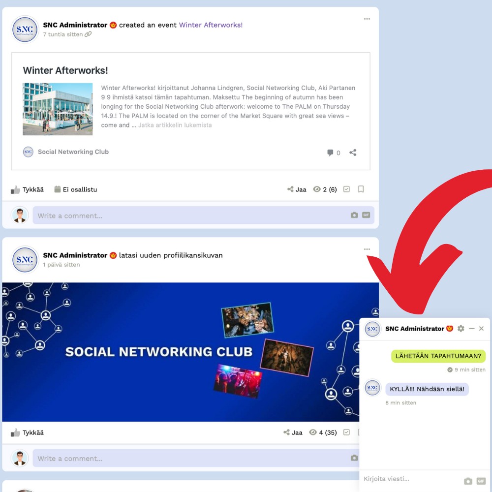Social Networking Club Community Features